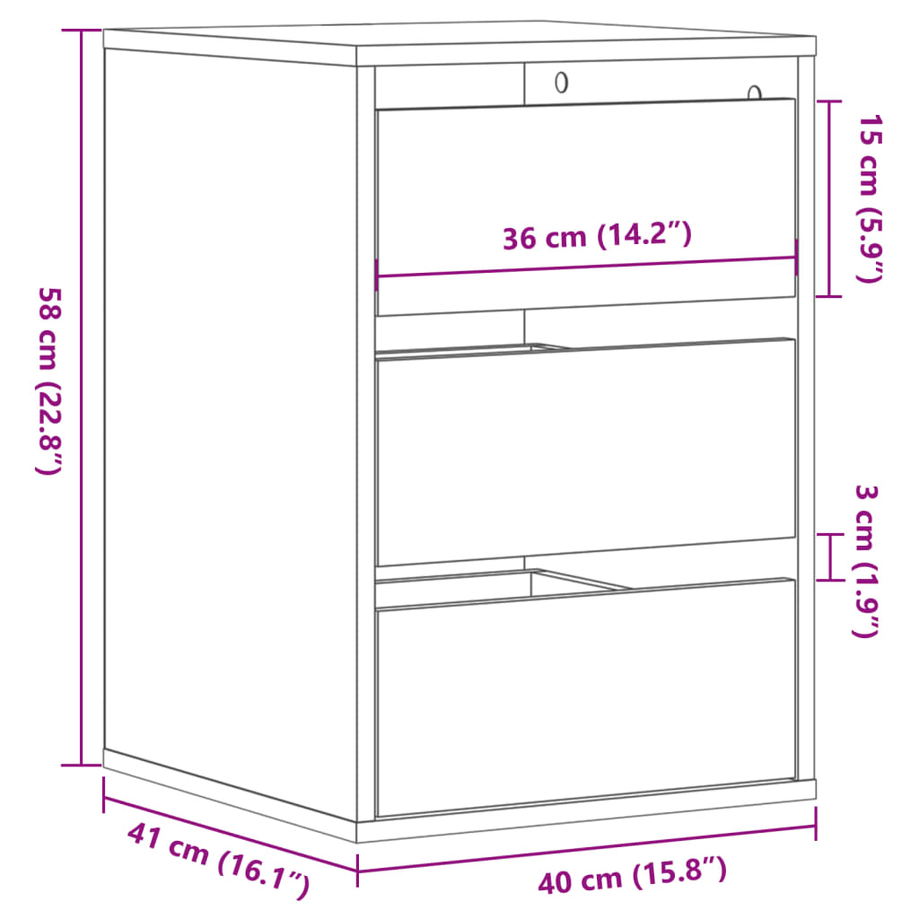 Ladekast 40x41x58 cm bewerkt hout wit Commodes & ladekasten | Creëer jouw Trendy Thuis | Gratis bezorgd & Retour | Trendy.nl