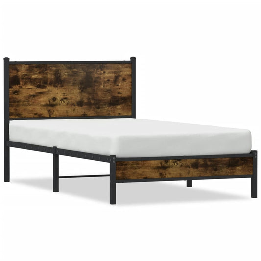 Bedframe zonder matras metaal gerookt eikenkleurig 100x190 cm Bedden & bedframes | Creëer jouw Trendy Thuis | Gratis bezorgd & Retour | Trendy.nl