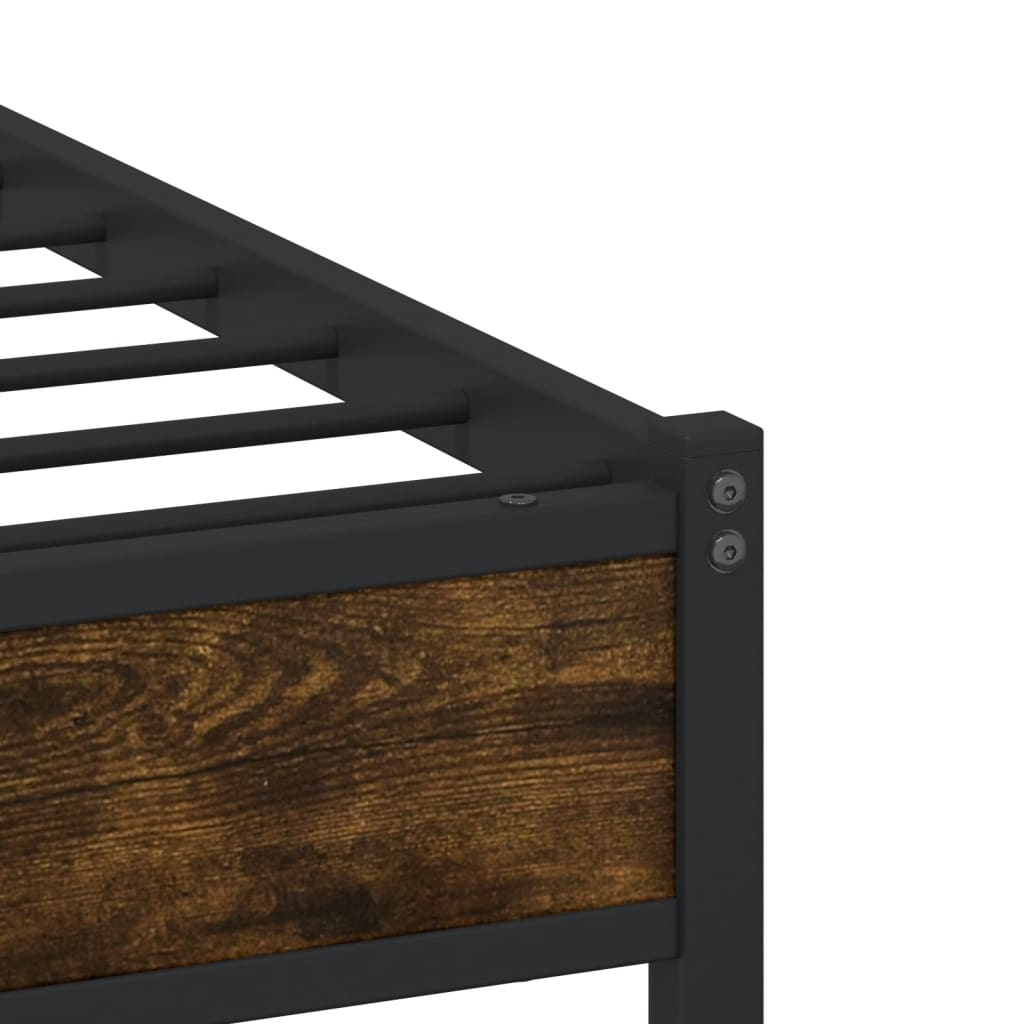 Bedframe zonder matras metaal gerookt eikenkleurig 90x190 cm Bedden & bedframes | Creëer jouw Trendy Thuis | Gratis bezorgd & Retour | Trendy.nl