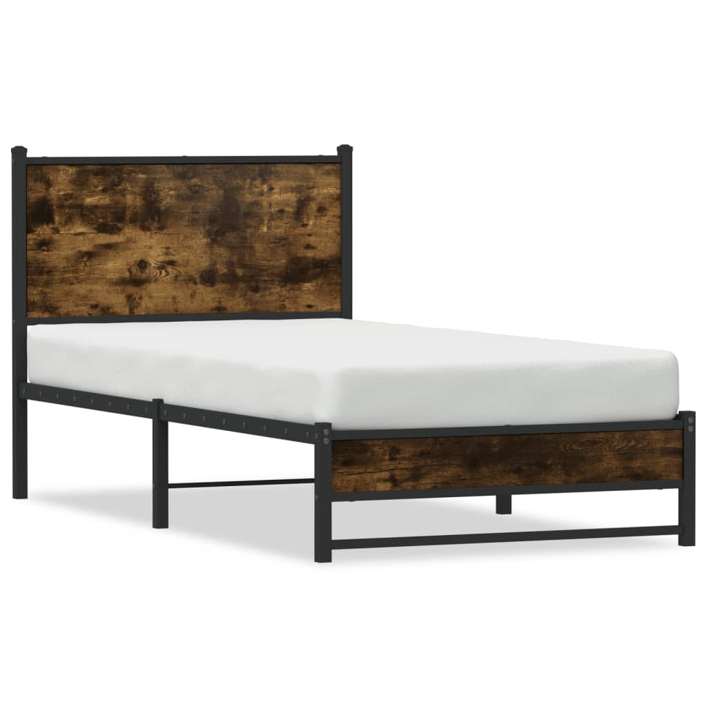 Bedframe zonder matras metaal gerookt eikenkleurig 90x190 cm Bedden & bedframes | Creëer jouw Trendy Thuis | Gratis bezorgd & Retour | Trendy.nl