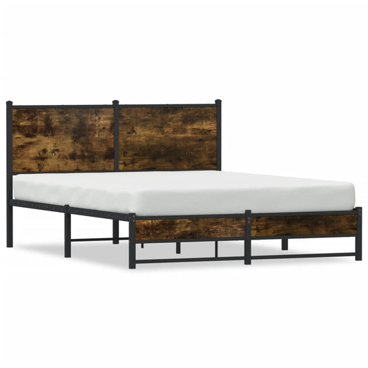 Bedframe zonder matras metaal gerookt eikenkleurig 140x190 cm Bedden & bedframes | Creëer jouw Trendy Thuis | Gratis bezorgd & Retour | Trendy.nl