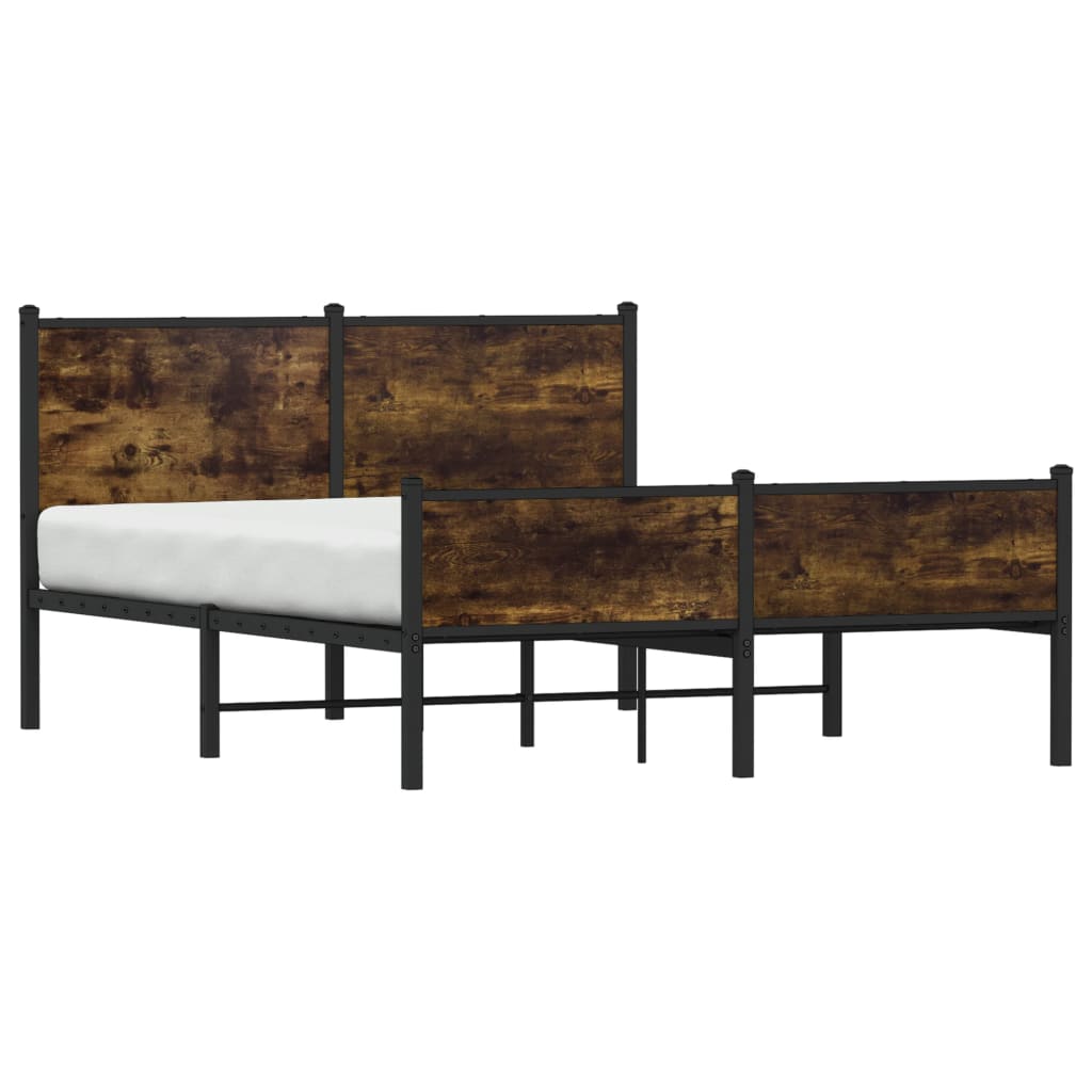 Bedframe zonder matras metaal gerookt eikenkleurig 140x190 cm Bedden & bedframes | Creëer jouw Trendy Thuis | Gratis bezorgd & Retour | Trendy.nl