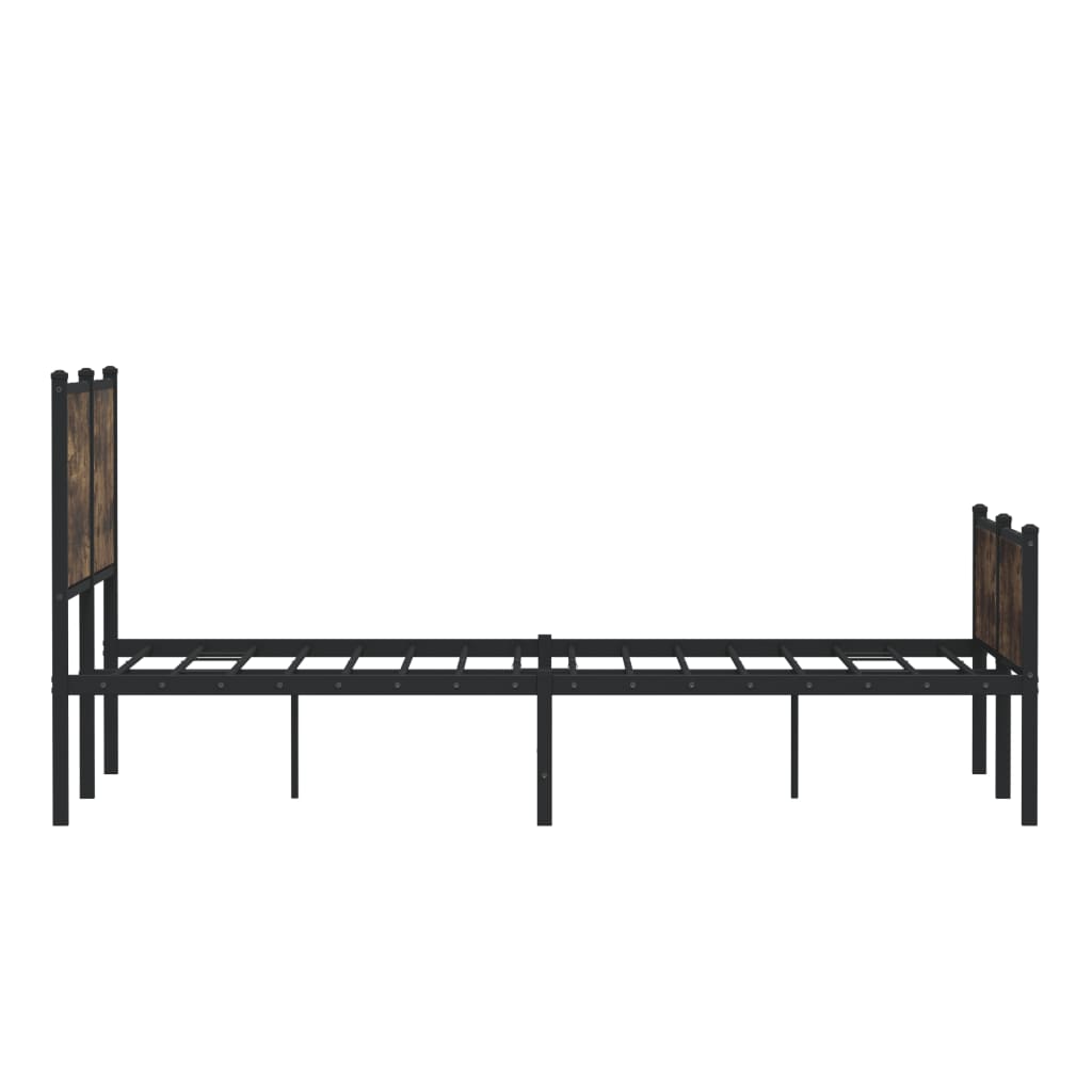 Bedframe zonder matras metaal gerookt eikenkleurig 140x190 cm Bedden & bedframes | Creëer jouw Trendy Thuis | Gratis bezorgd & Retour | Trendy.nl