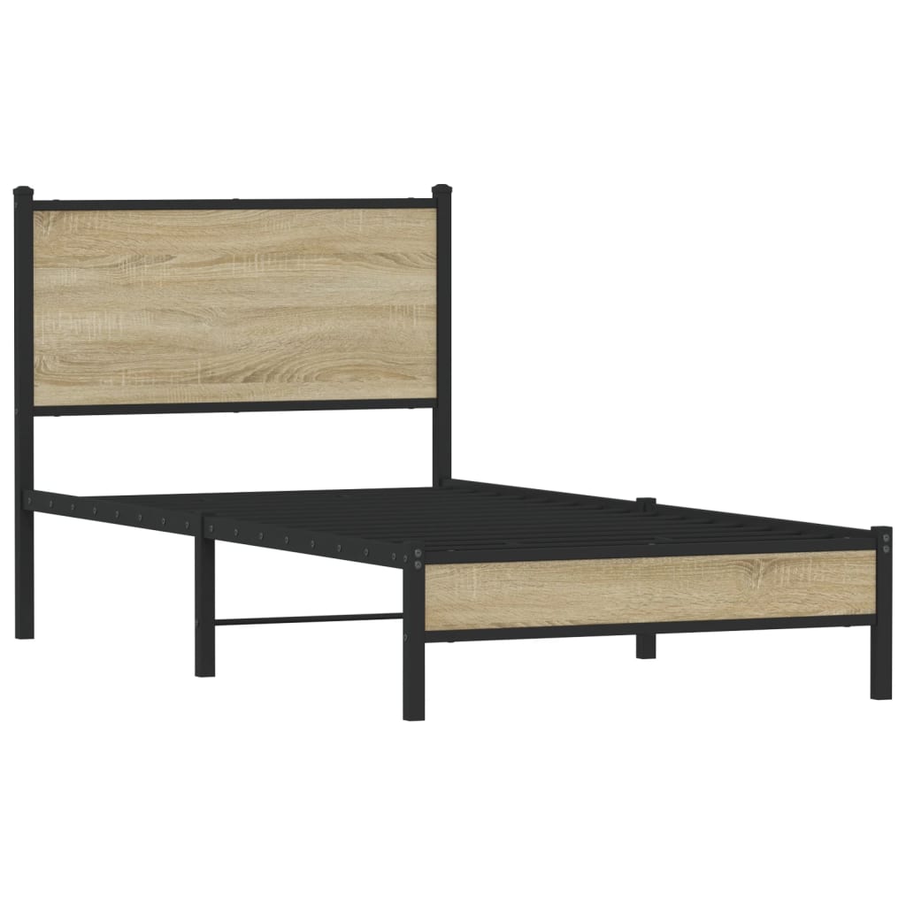 Bedframe zonder matras metaal sonoma eikenkleurig 90x190 cm Bedden & bedframes | Creëer jouw Trendy Thuis | Gratis bezorgd & Retour | Trendy.nl