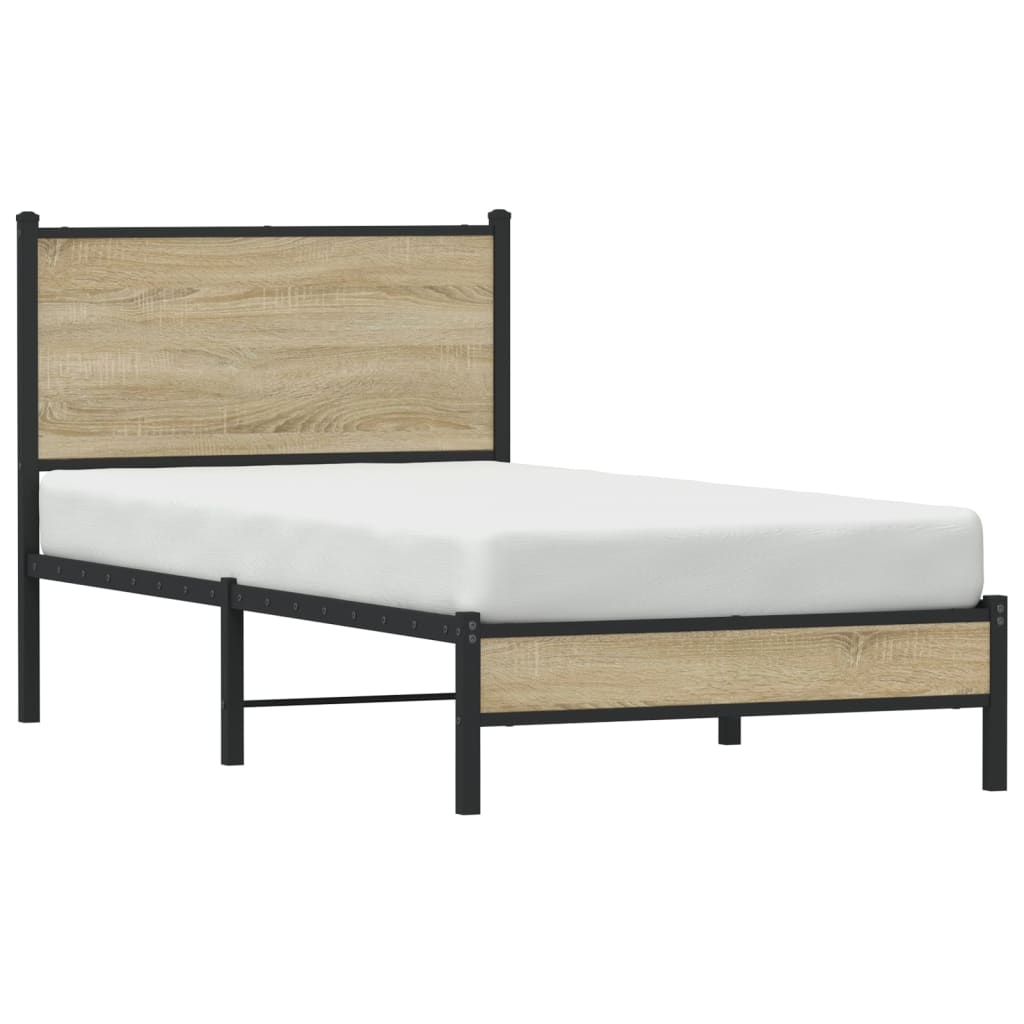 Bedframe zonder matras metaal sonoma eikenkleurig 90x190 cm Bedden & bedframes | Creëer jouw Trendy Thuis | Gratis bezorgd & Retour | Trendy.nl