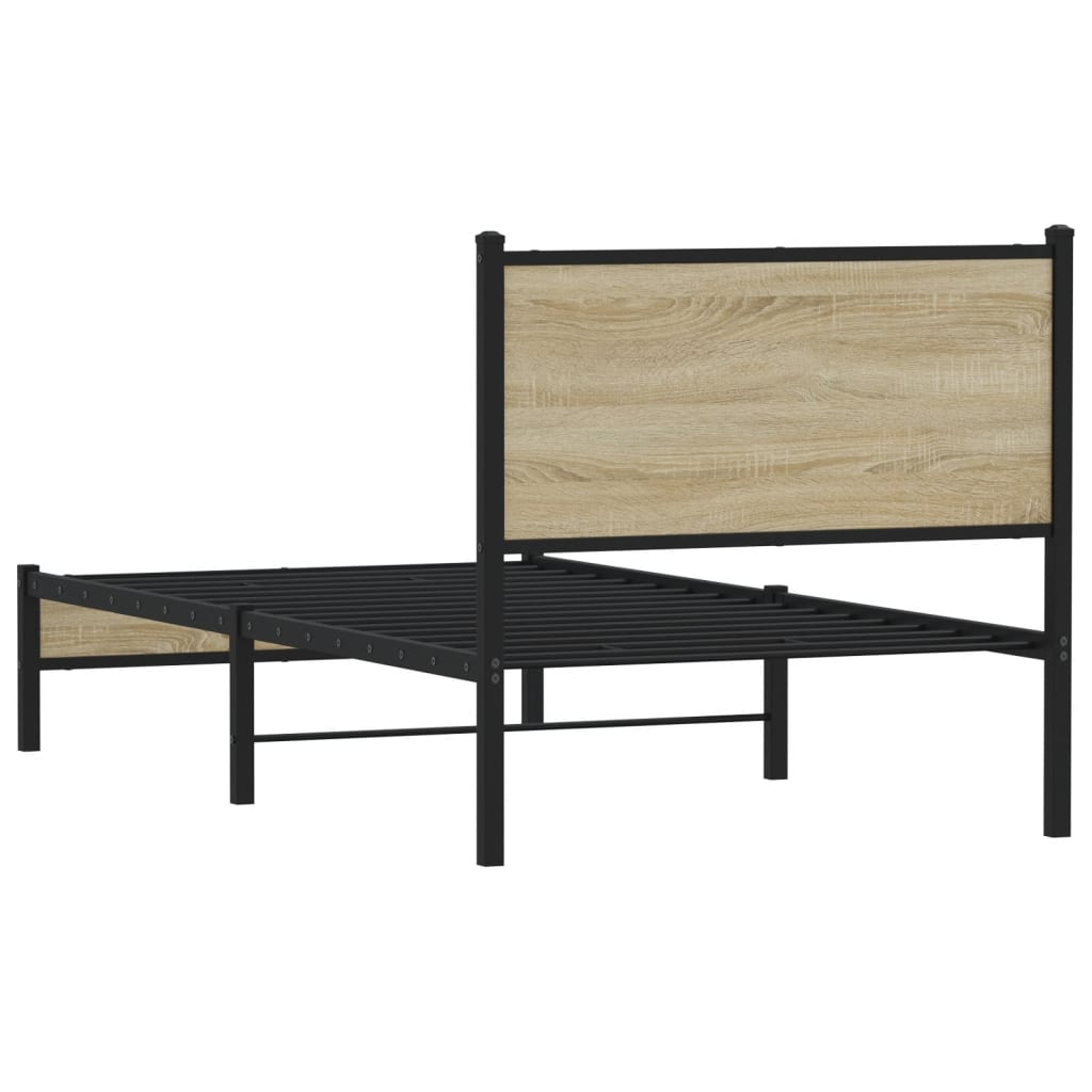 Bedframe zonder matras metaal sonoma eikenkleurig 90x190 cm Bedden & bedframes | Creëer jouw Trendy Thuis | Gratis bezorgd & Retour | Trendy.nl