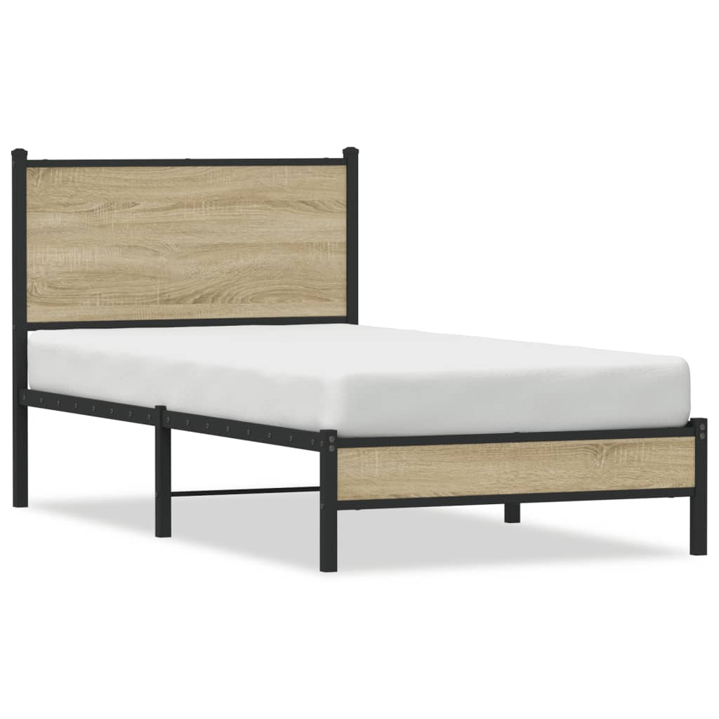 Bedframe zonder matras metaal sonoma eikenkleurig 90x190 cm Bedden & bedframes | Creëer jouw Trendy Thuis | Gratis bezorgd & Retour | Trendy.nl