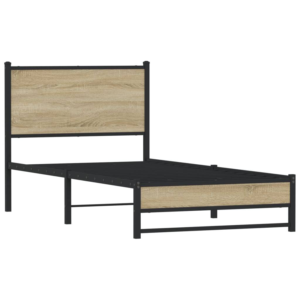 Bedframe zonder matras metaal sonoma eikenkleurig 90x190 cm Bedden & bedframes | Creëer jouw Trendy Thuis | Gratis bezorgd & Retour | Trendy.nl