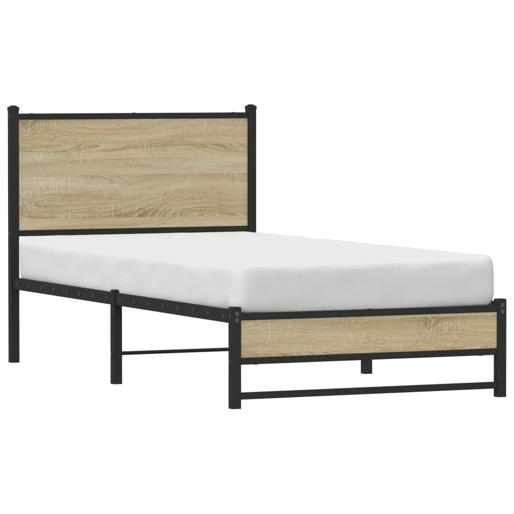 Bedframe zonder matras metaal sonoma eikenkleurig 90x190 cm Bedden & bedframes | Creëer jouw Trendy Thuis | Gratis bezorgd & Retour | Trendy.nl