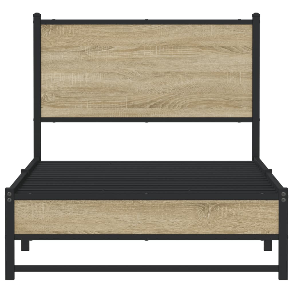 Bedframe zonder matras metaal sonoma eikenkleurig 90x190 cm Bedden & bedframes | Creëer jouw Trendy Thuis | Gratis bezorgd & Retour | Trendy.nl