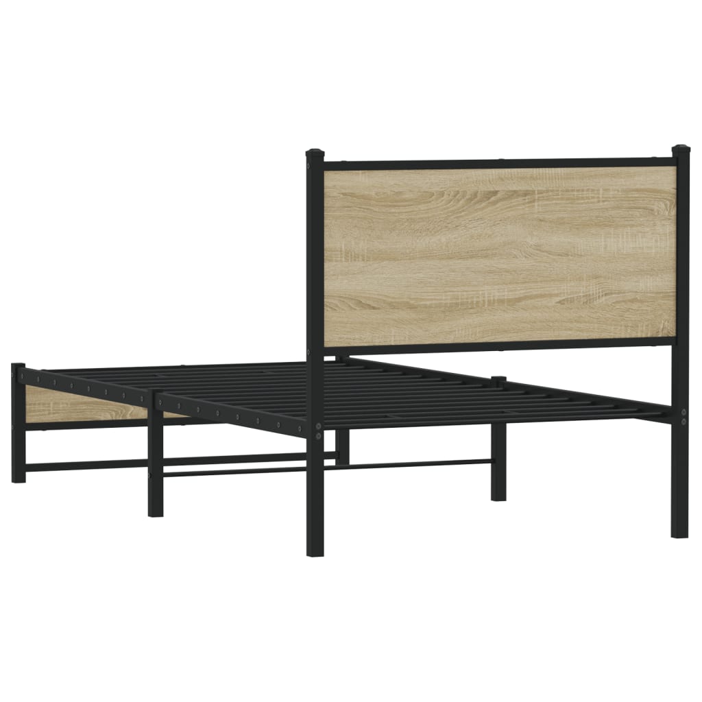 Bedframe zonder matras metaal sonoma eikenkleurig 90x190 cm Bedden & bedframes | Creëer jouw Trendy Thuis | Gratis bezorgd & Retour | Trendy.nl