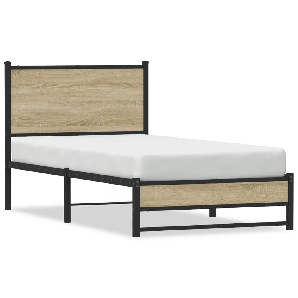 Bedframe zonder matras metaal sonoma eikenkleurig 90x190 cm Bedden & bedframes | Creëer jouw Trendy Thuis | Gratis bezorgd & Retour | Trendy.nl