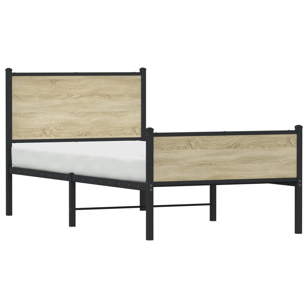 Bedframe zonder matras metaal sonoma eikenkleurig 90x190 cm Bedden & bedframes | Creëer jouw Trendy Thuis | Gratis bezorgd & Retour | Trendy.nl