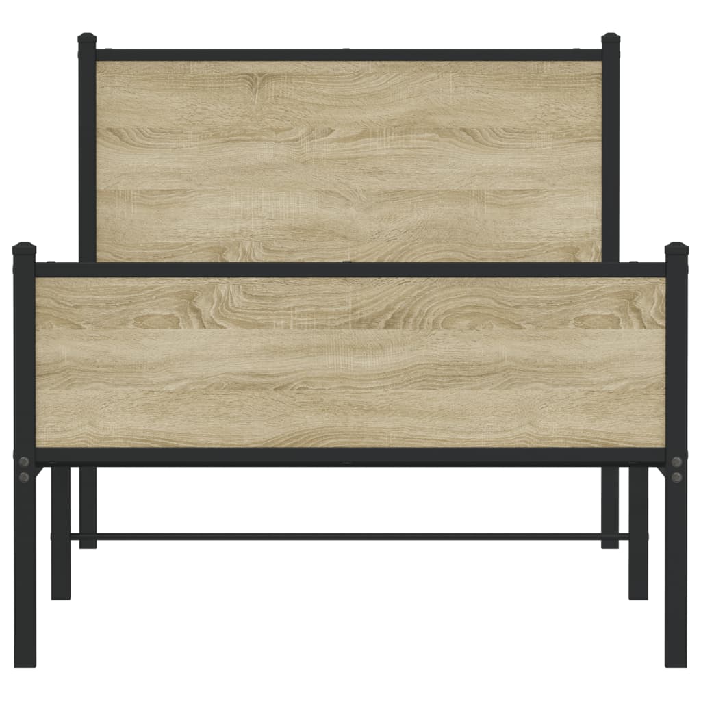 Bedframe zonder matras metaal sonoma eikenkleurig 90x190 cm Bedden & bedframes | Creëer jouw Trendy Thuis | Gratis bezorgd & Retour | Trendy.nl