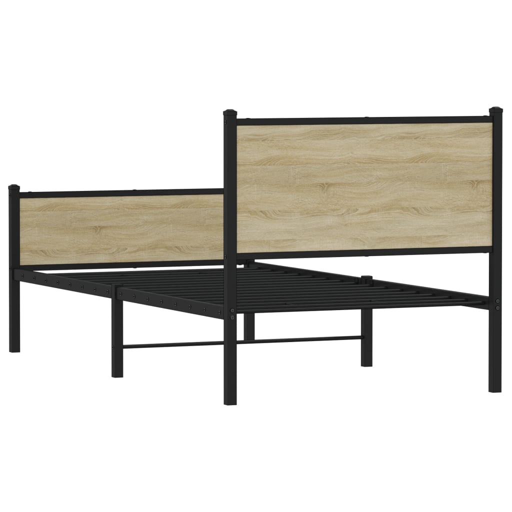 Bedframe zonder matras metaal sonoma eikenkleurig 90x190 cm Bedden & bedframes | Creëer jouw Trendy Thuis | Gratis bezorgd & Retour | Trendy.nl