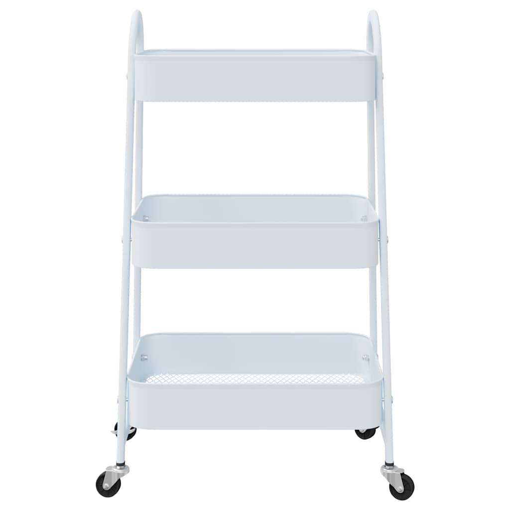 Opbergtrolley 3-laags 42x41,5x77 cm staal wit