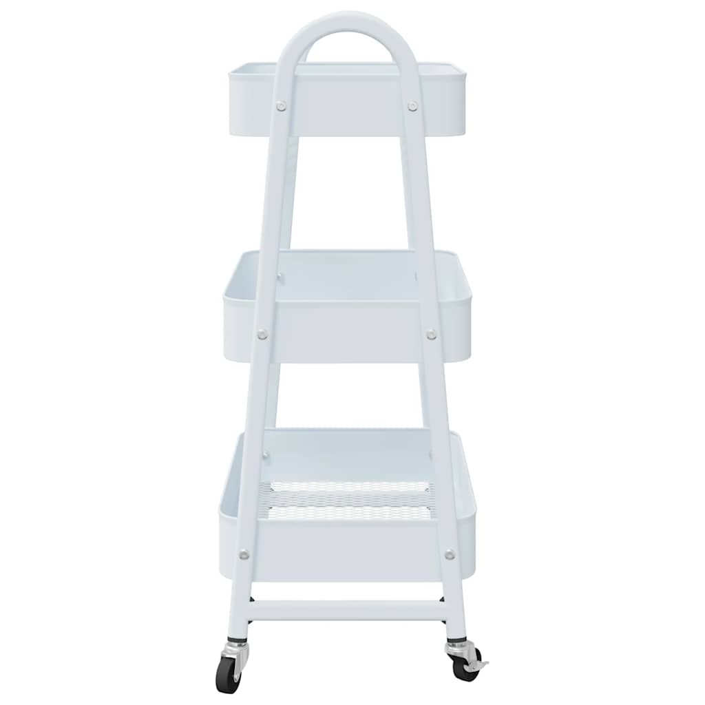 Opbergtrolley 3-laags 42x41,5x77 cm staal wit