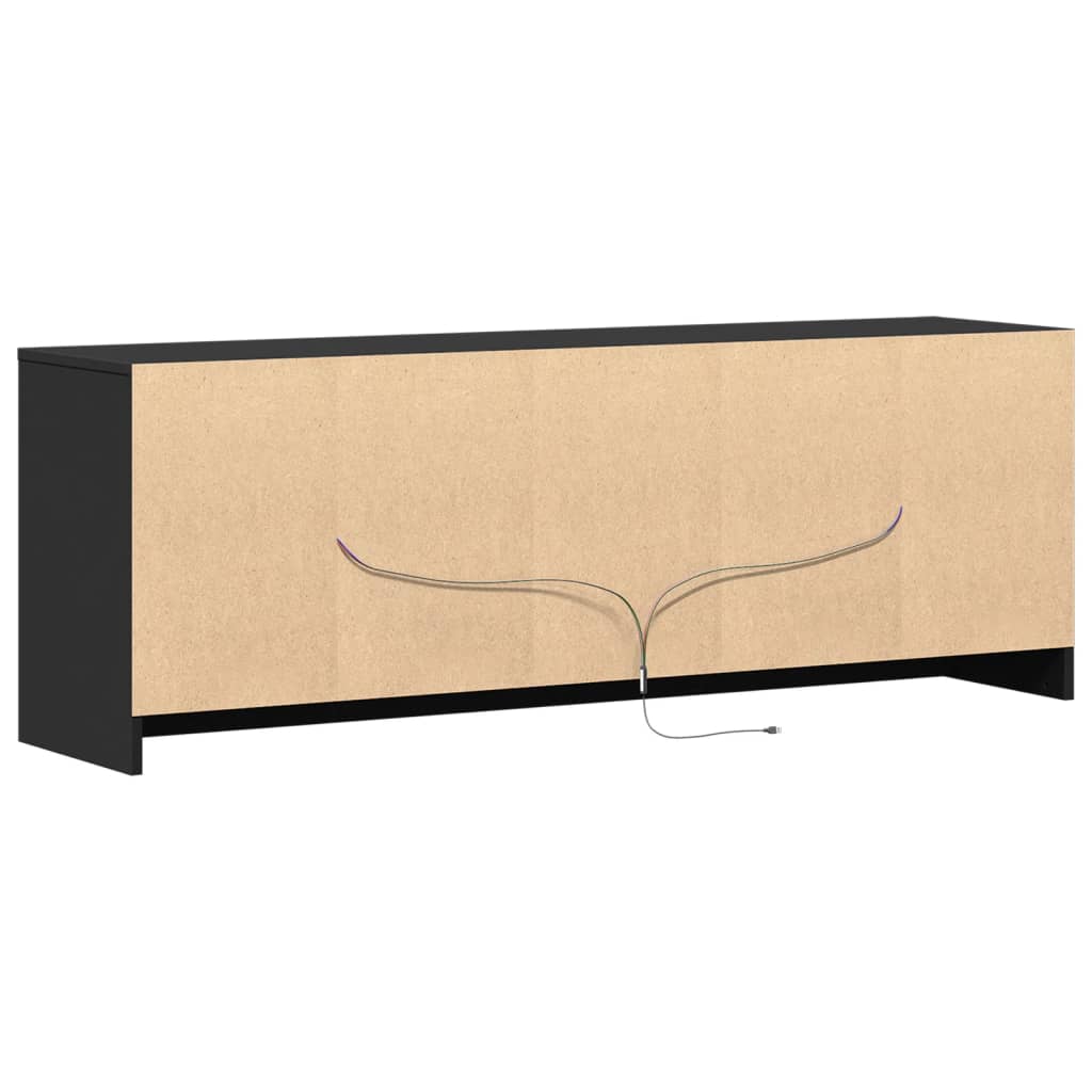 Tv-meubel met LED 139,5x34x50 cm bewerkt hout zwart Tv-meubels | Creëer jouw Trendy Thuis | Gratis bezorgd & Retour | Trendy.nl