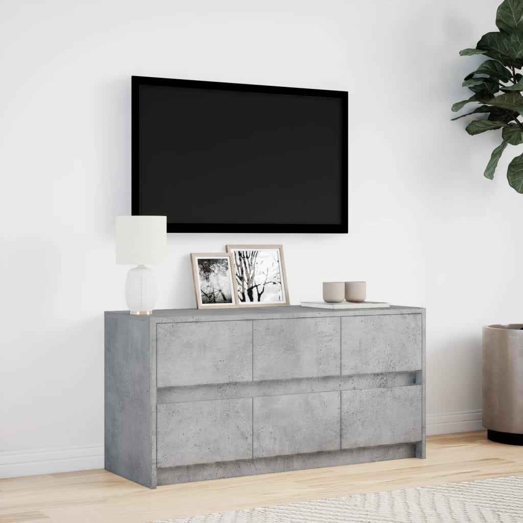 Tv-meubel met LED 100x34x50 cm bewerkt hout betongrijs Tv-meubels | Creëer jouw Trendy Thuis | Gratis bezorgd & Retour | Trendy.nl