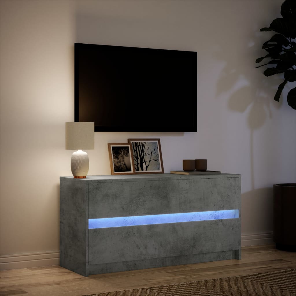 Tv-meubel met LED 100x34x50 cm bewerkt hout betongrijs Tv-meubels | Creëer jouw Trendy Thuis | Gratis bezorgd & Retour | Trendy.nl