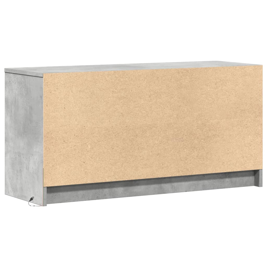 Tv-meubel met LED 100x34x50 cm bewerkt hout betongrijs Tv-meubels | Creëer jouw Trendy Thuis | Gratis bezorgd & Retour | Trendy.nl