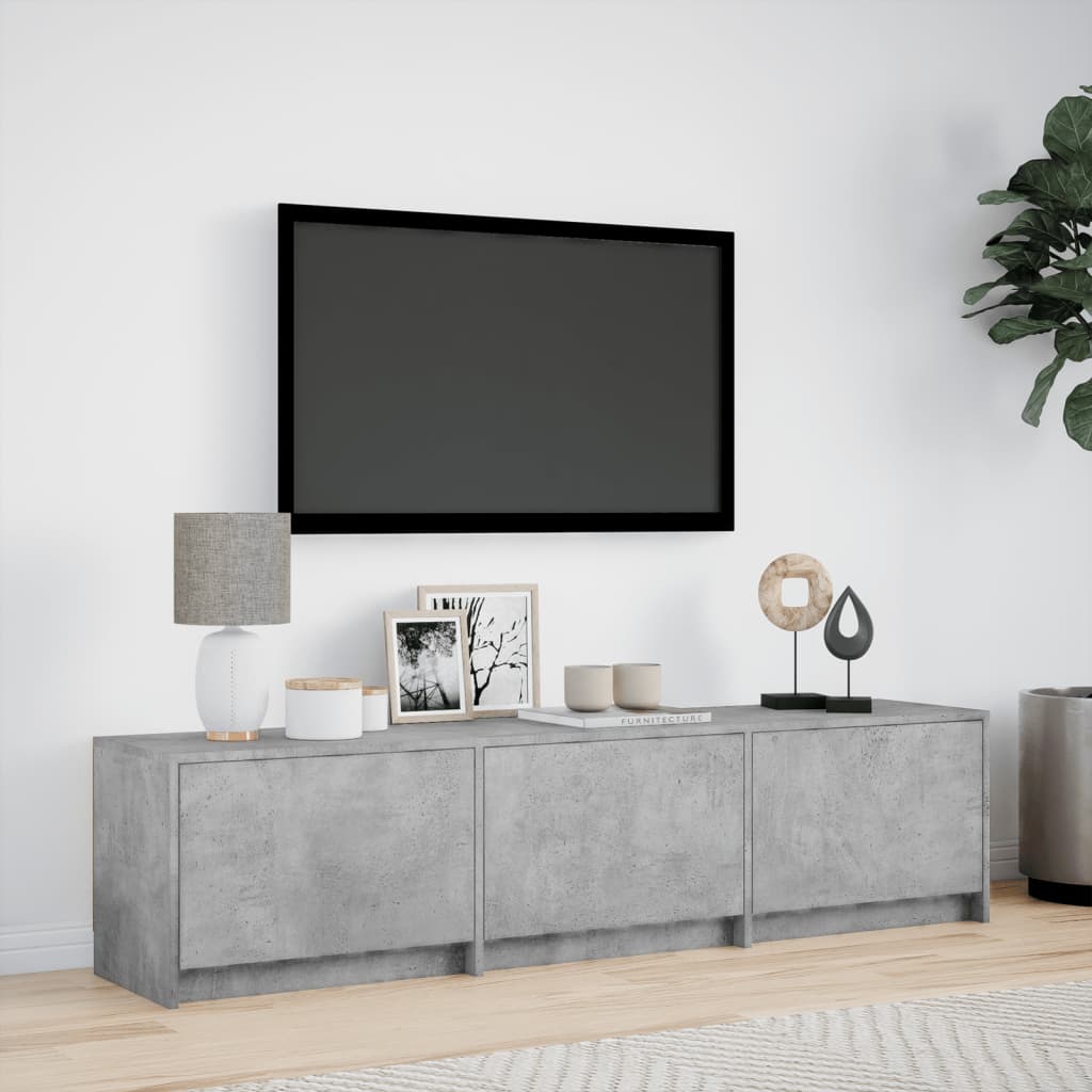 Tv-meubel met LED 165x34x40 cm bewerkt hout betongrijs Tv-meubels | Creëer jouw Trendy Thuis | Gratis bezorgd & Retour | Trendy.nl