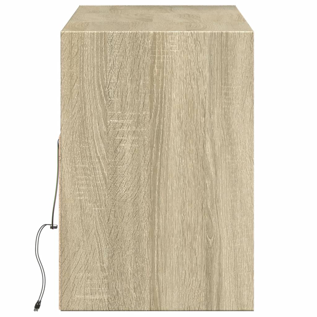 Tv-wandmeubel met LED-verlichting 130x31x45 cm sonoma eiken Tv-meubels | Creëer jouw Trendy Thuis | Gratis bezorgd & Retour | Trendy.nl