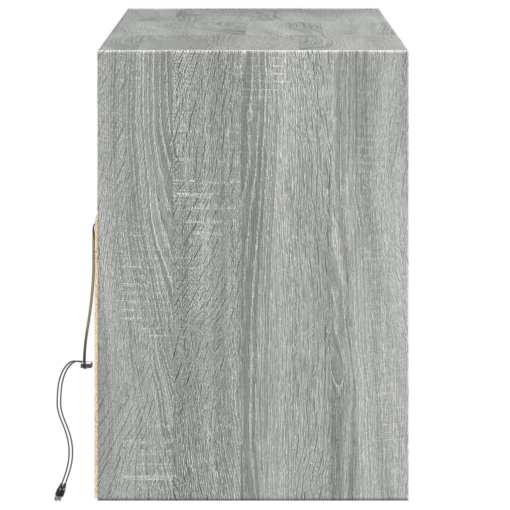 Tv-wandmeubel met LED-verlichting 130x31x45 cm grijs sonoma Tv-meubels | Creëer jouw Trendy Thuis | Gratis bezorgd & Retour | Trendy.nl