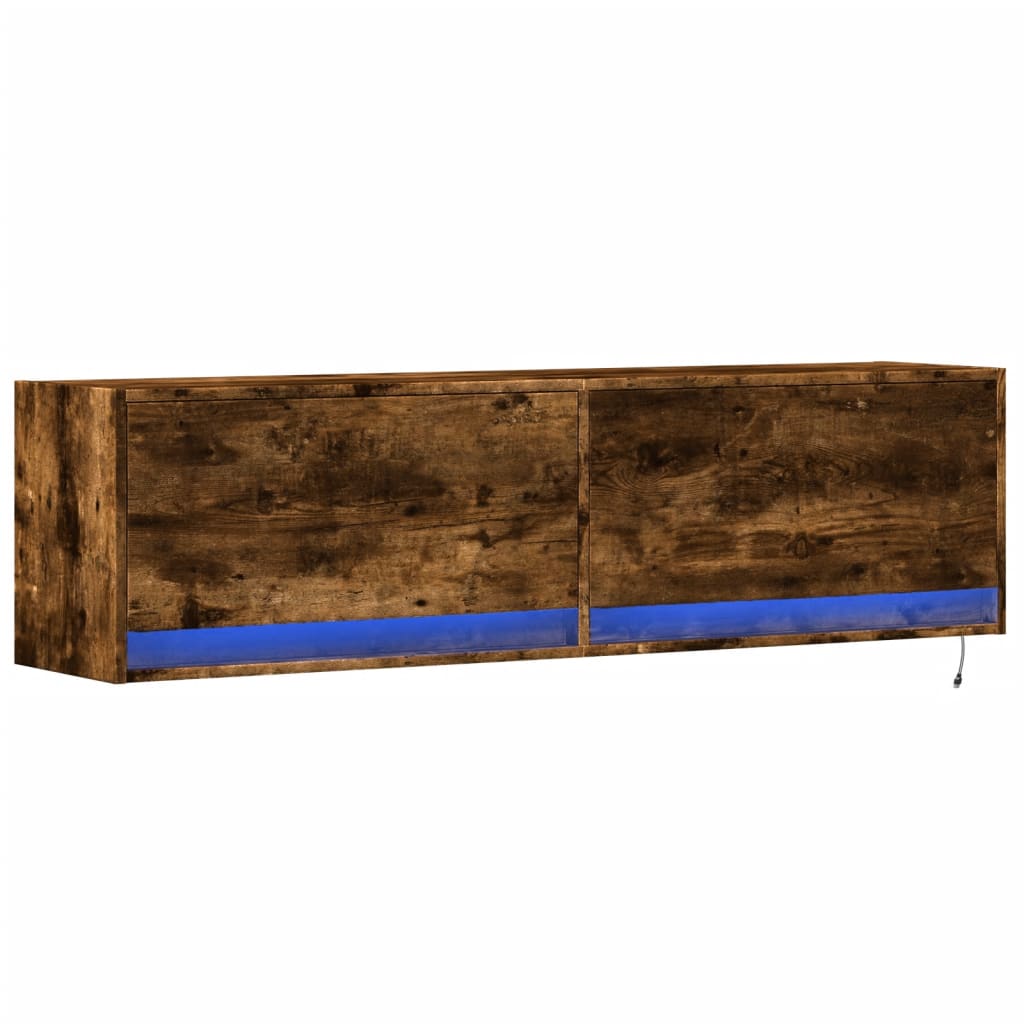 Tv-wandmeubel met LED-verlichting 140x31x38 cm gerookt eiken Tv-meubels | Creëer jouw Trendy Thuis | Gratis bezorgd & Retour | Trendy.nl