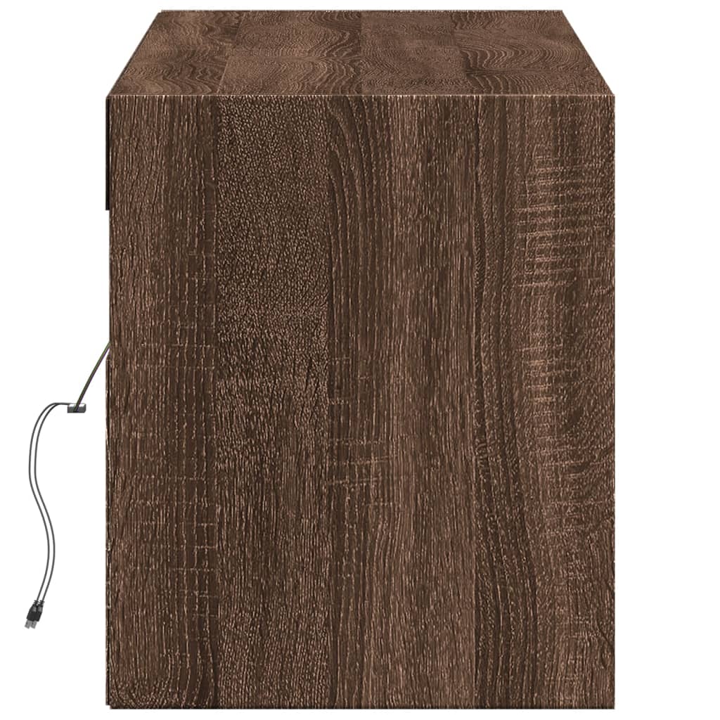 Tv-wandmeubel met LED-verlichting 140x31x38 cm bruin eikenkleur Tv-meubels | Creëer jouw Trendy Thuis | Gratis bezorgd & Retour | Trendy.nl