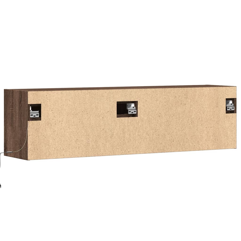 Tv-wandmeubel met LED-verlichting 140x31x38 cm bruin eikenkleur Tv-meubels | Creëer jouw Trendy Thuis | Gratis bezorgd & Retour | Trendy.nl