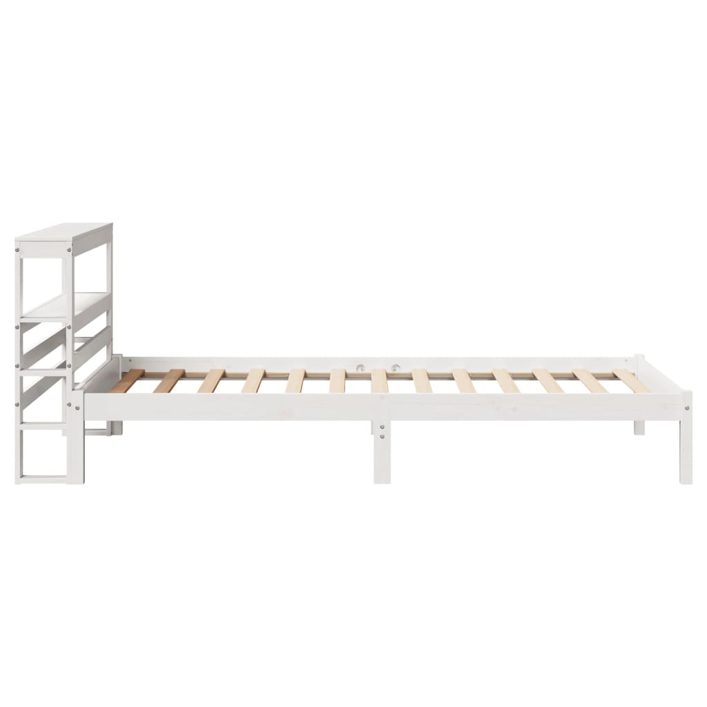 Bedframe zonder matras massief grenenhout wit 90x190 cm