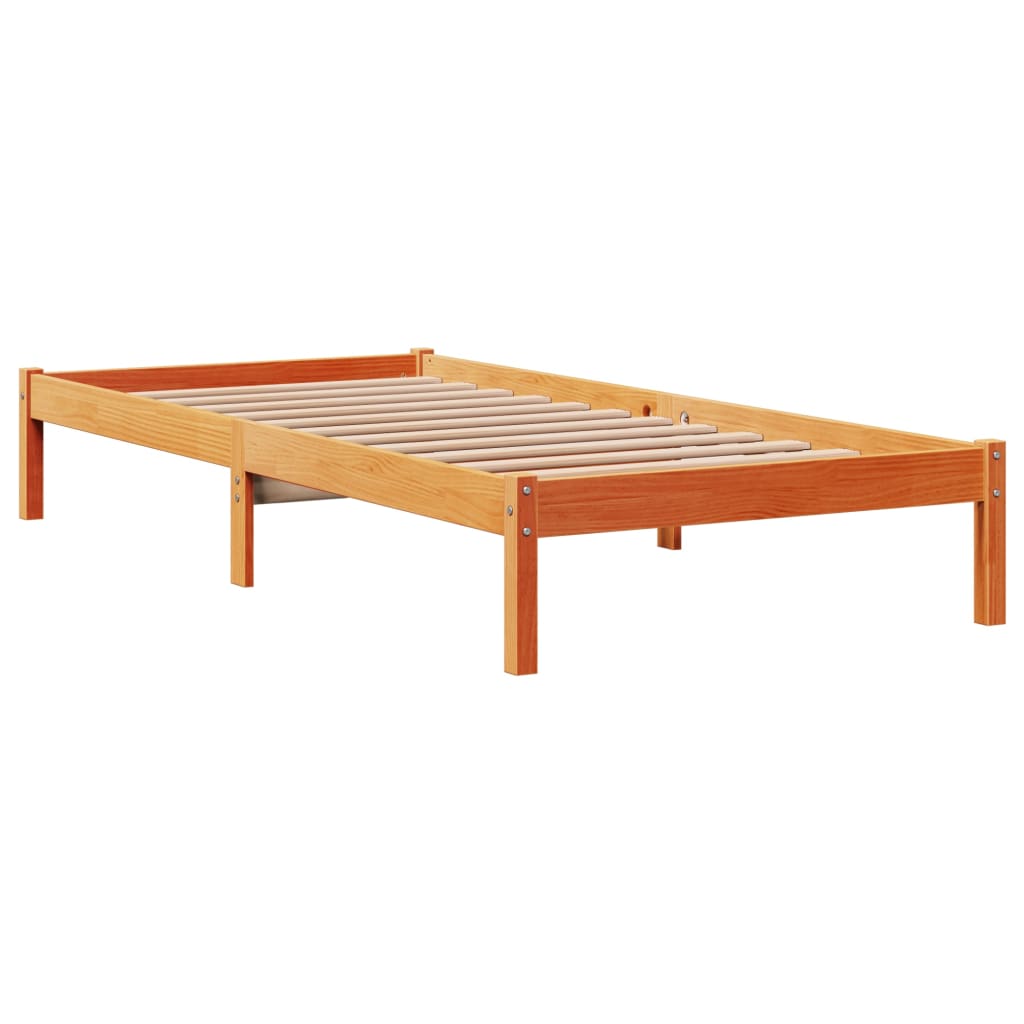 Bedframe met hoofdbord massief grenenhout wasbruin 90x190 cm Bedden & bedframes | Creëer jouw Trendy Thuis | Gratis bezorgd & Retour | Trendy.nl