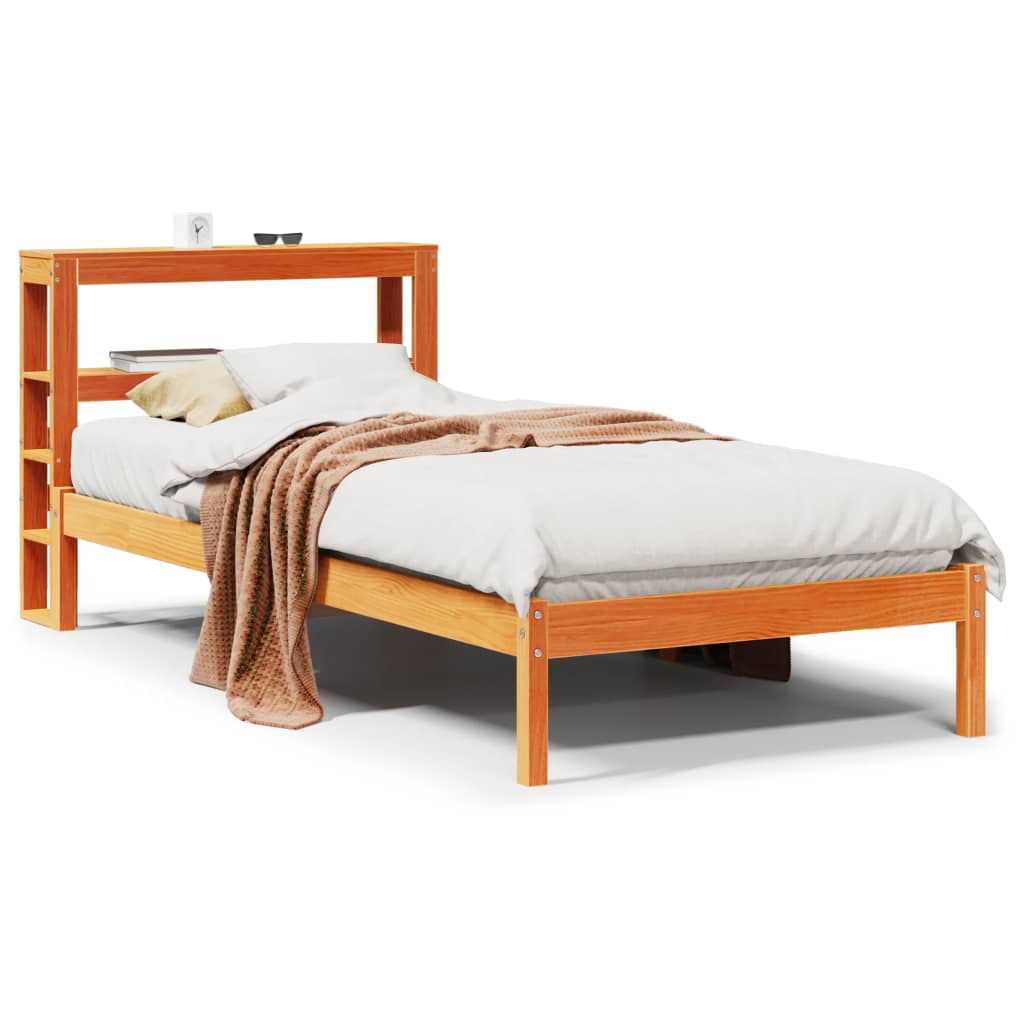 Bedframe met hoofdbord massief grenenhout wasbruin 100x200 cm Bedden & bedframes | Creëer jouw Trendy Thuis | Gratis bezorgd & Retour | Trendy.nl