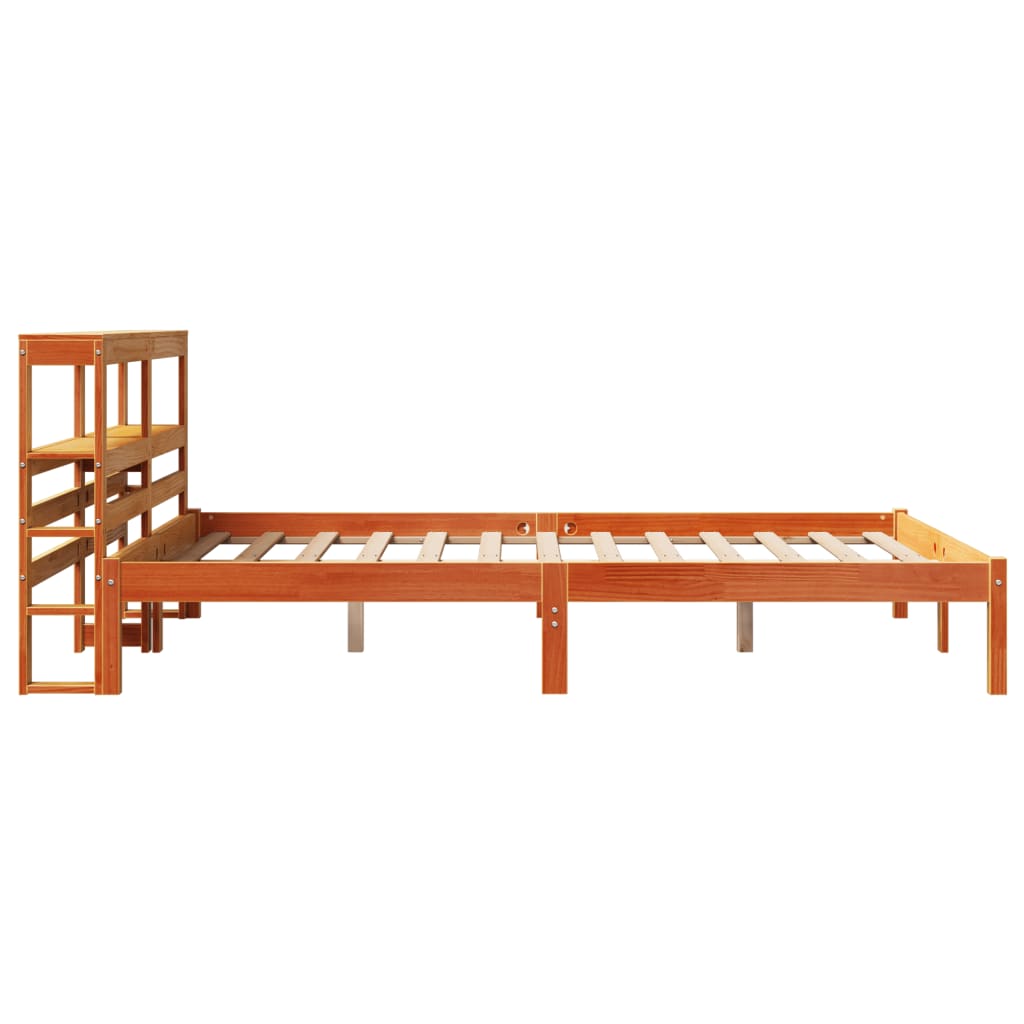 Bedframe met hoofdbord grenenhout wasbruin 140x200 cm Bedden & bedframes | Creëer jouw Trendy Thuis | Gratis bezorgd & Retour | Trendy.nl