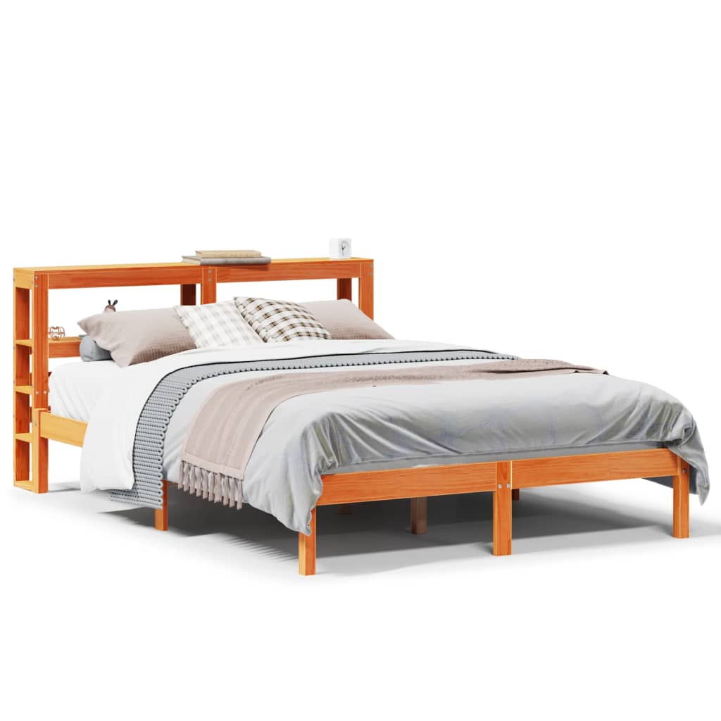 Bedframe met hoofdbord grenenhout wasbruin 140x200 cm Bedden & bedframes | Creëer jouw Trendy Thuis | Gratis bezorgd & Retour | Trendy.nl