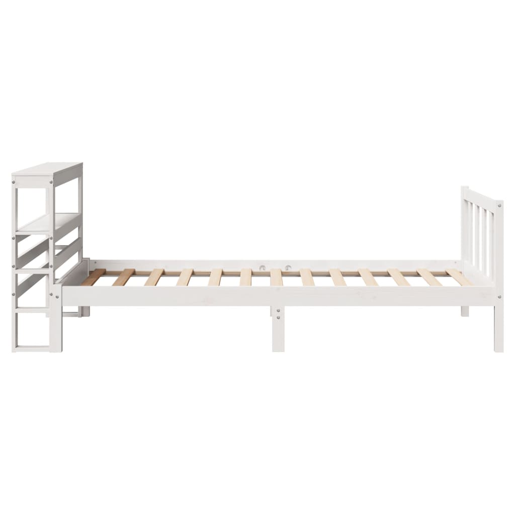 Bedframe zonder matras massief grenenhout wit 90x190 cm