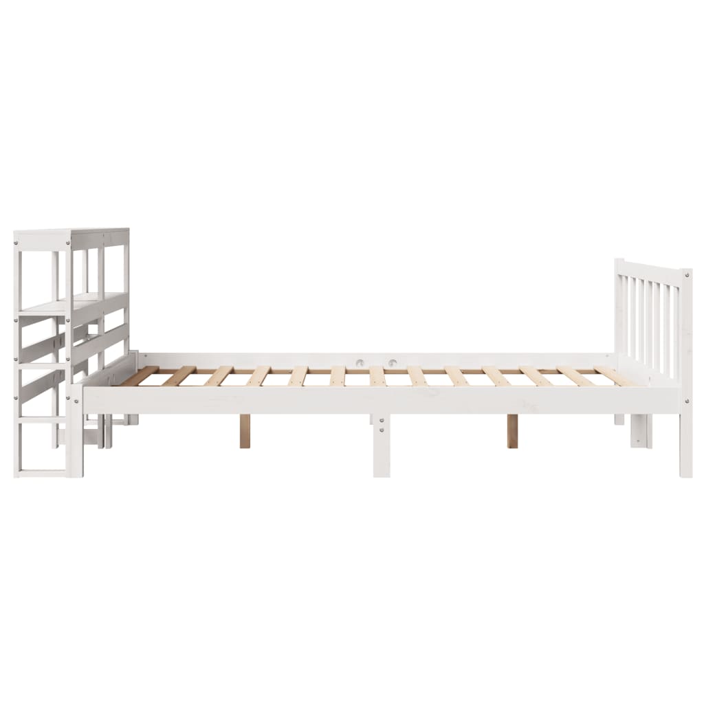 Bedframe zonder matras massief grenenhout wit 120x190 cm