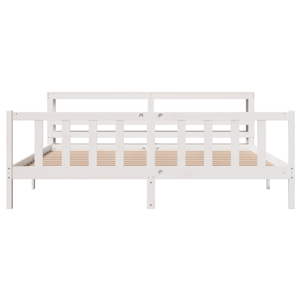 Bedframe zonder matras massief grenenhout wit 180x200 cm