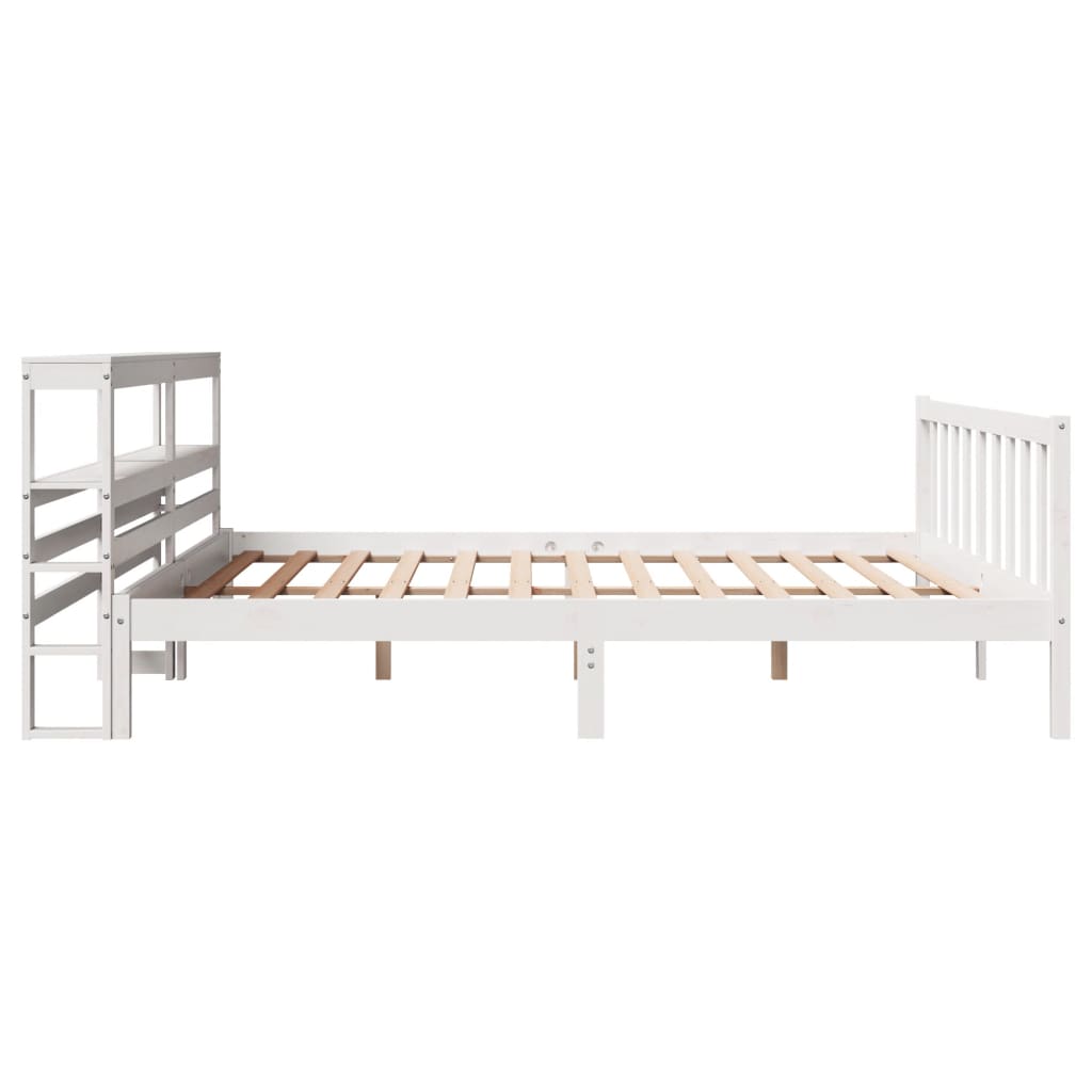 Bedframe zonder matras massief grenenhout wit 200x200 cm Bedden & bedframes | Creëer jouw Trendy Thuis | Gratis bezorgd & Retour | Trendy.nl