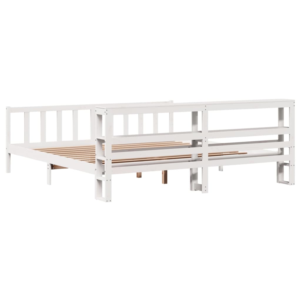 Bedframe zonder matras massief grenenhout wit 200x200 cm Bedden & bedframes | Creëer jouw Trendy Thuis | Gratis bezorgd & Retour | Trendy.nl