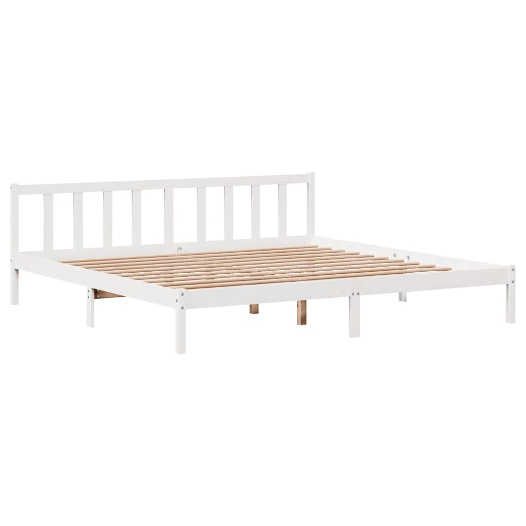 Bedframe zonder matras massief grenenhout wit 200x200 cm Bedden & bedframes | Creëer jouw Trendy Thuis | Gratis bezorgd & Retour | Trendy.nl