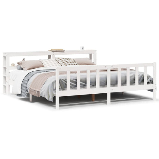 Bedframe zonder matras massief grenenhout wit 200x200 cm Bedden & bedframes | Creëer jouw Trendy Thuis | Gratis bezorgd & Retour | Trendy.nl