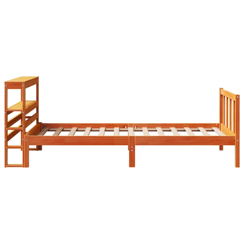 Bedframe met hoofdbord massief grenenhout wasbruin 90x190 cm Bedden & bedframes | Creëer jouw Trendy Thuis | Gratis bezorgd & Retour | Trendy.nl