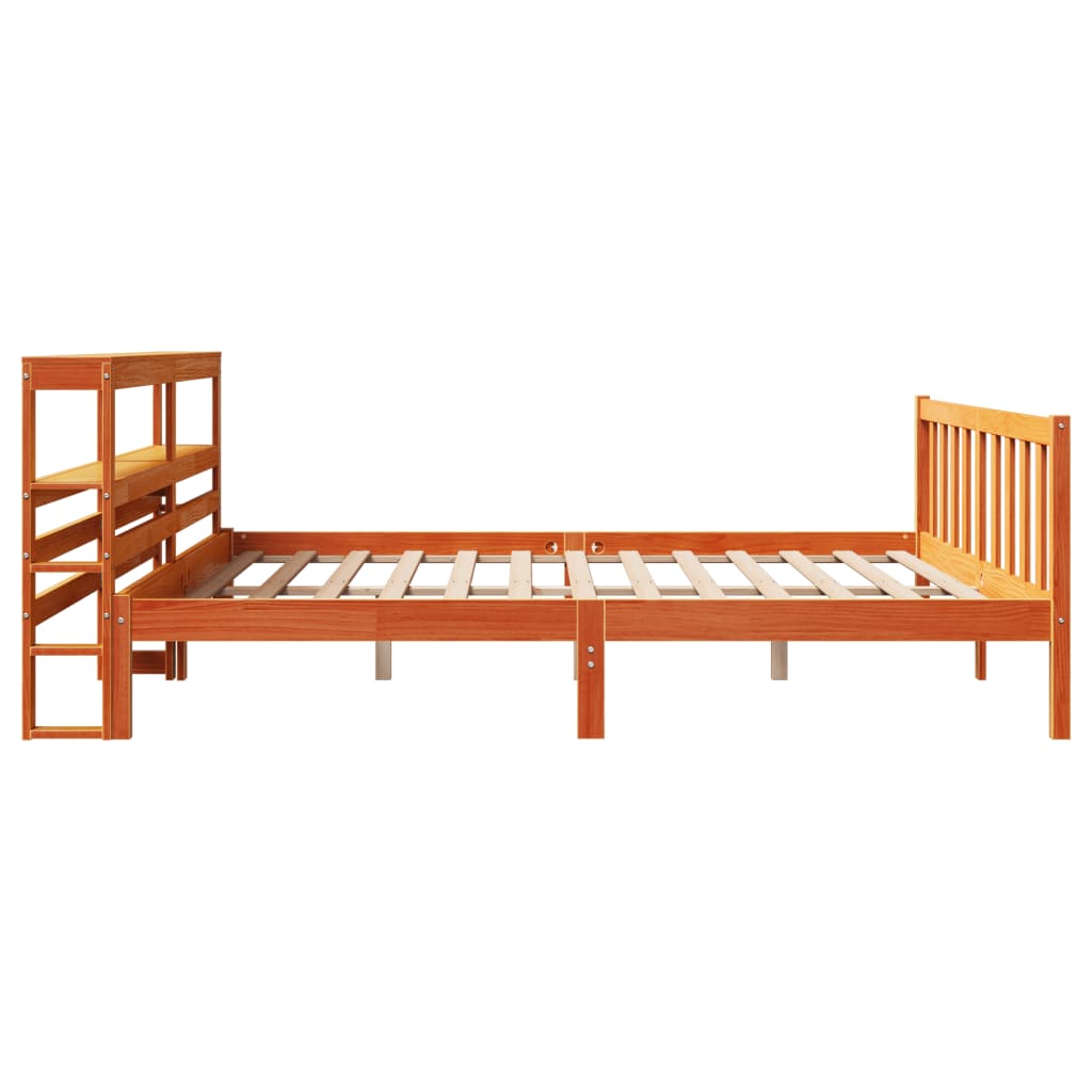 Bedframe met hoofdbord massief grenenhout wasbruin 200x200 cm Bedden & bedframes | Creëer jouw Trendy Thuis | Gratis bezorgd & Retour | Trendy.nl