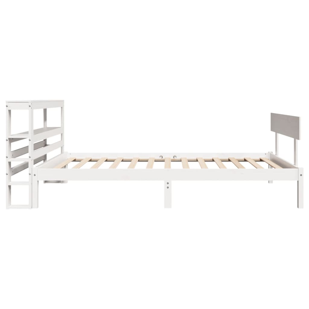 Bedframe zonder matras massief grenenhout wit 90x190 cm