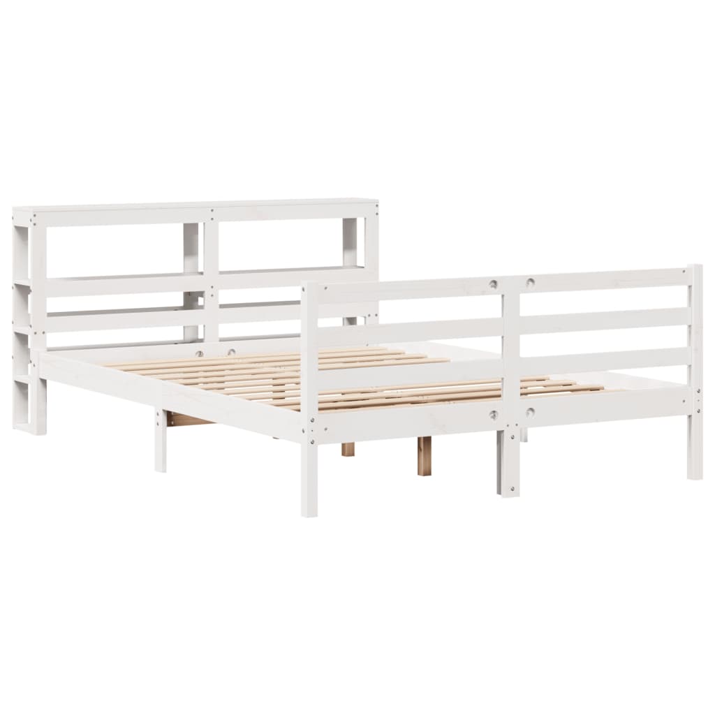 Bedframe zonder matras massief grenenhout wit 135x190 cm Bedden & bedframes | Creëer jouw Trendy Thuis | Gratis bezorgd & Retour | Trendy.nl