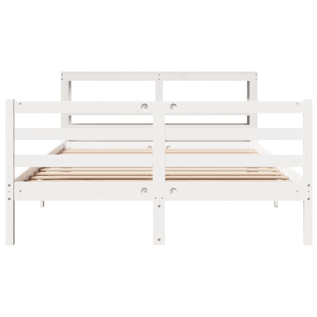 Bedframe zonder matras massief grenenhout wit 135x190 cm Bedden & bedframes | Creëer jouw Trendy Thuis | Gratis bezorgd & Retour | Trendy.nl