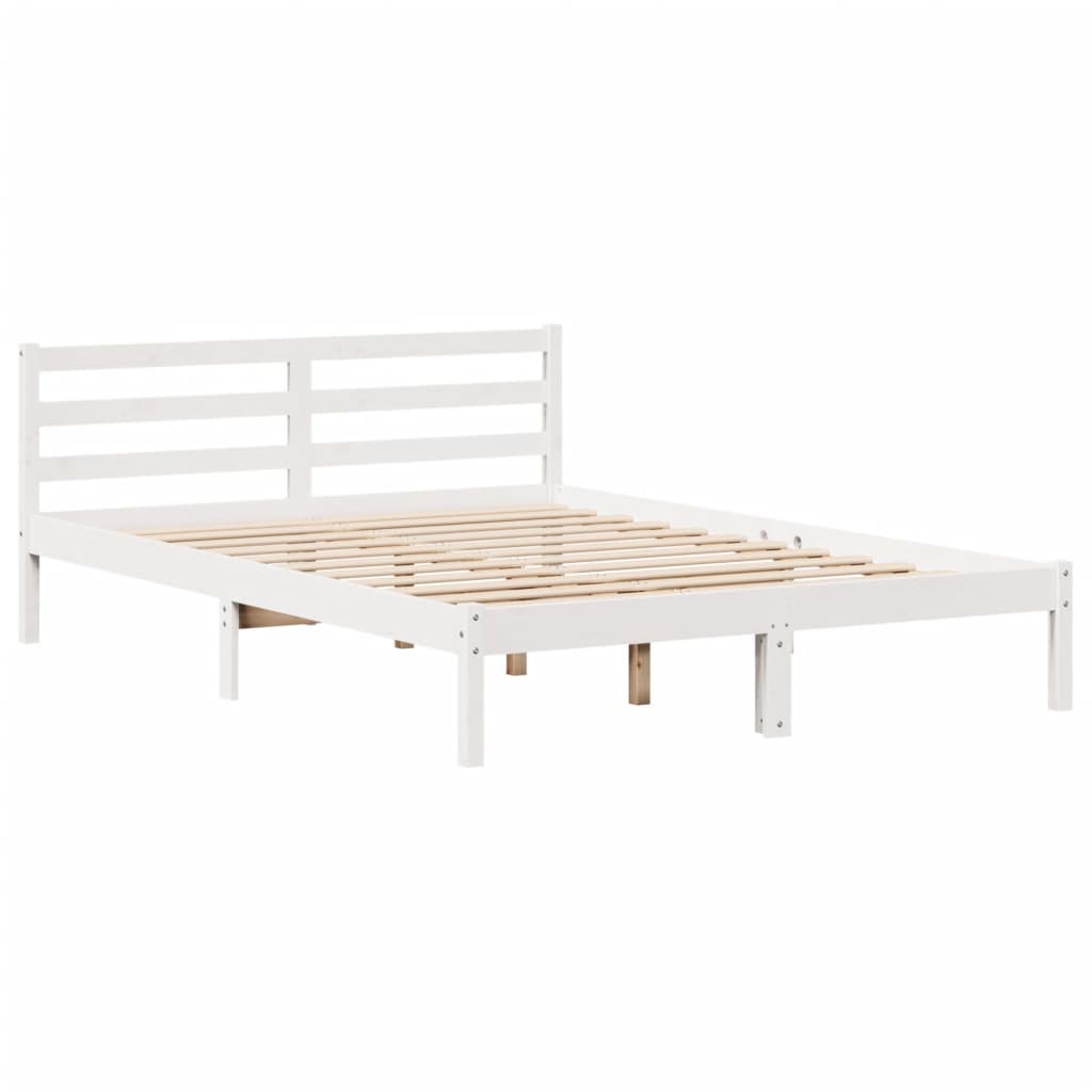 Bedframe zonder matras massief grenenhout wit 135x190 cm Bedden & bedframes | Creëer jouw Trendy Thuis | Gratis bezorgd & Retour | Trendy.nl