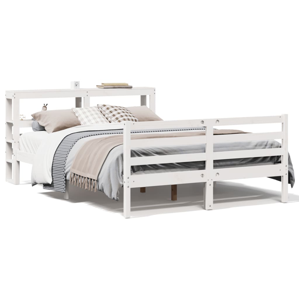 Bedframe zonder matras massief grenenhout wit 135x190 cm Bedden & bedframes | Creëer jouw Trendy Thuis | Gratis bezorgd & Retour | Trendy.nl